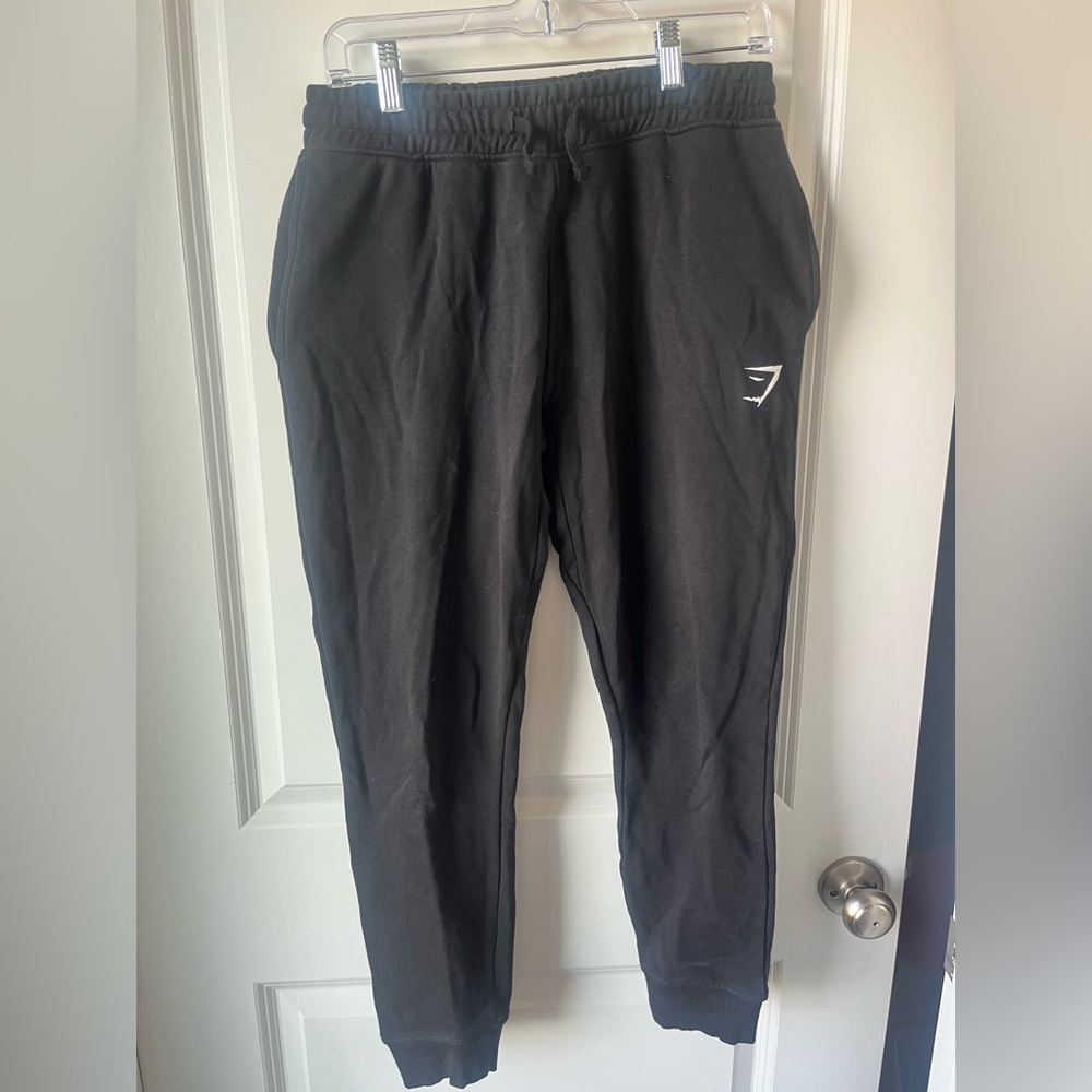 Gymshark Men’s Black Joggers With Embroidered Logo Size Small